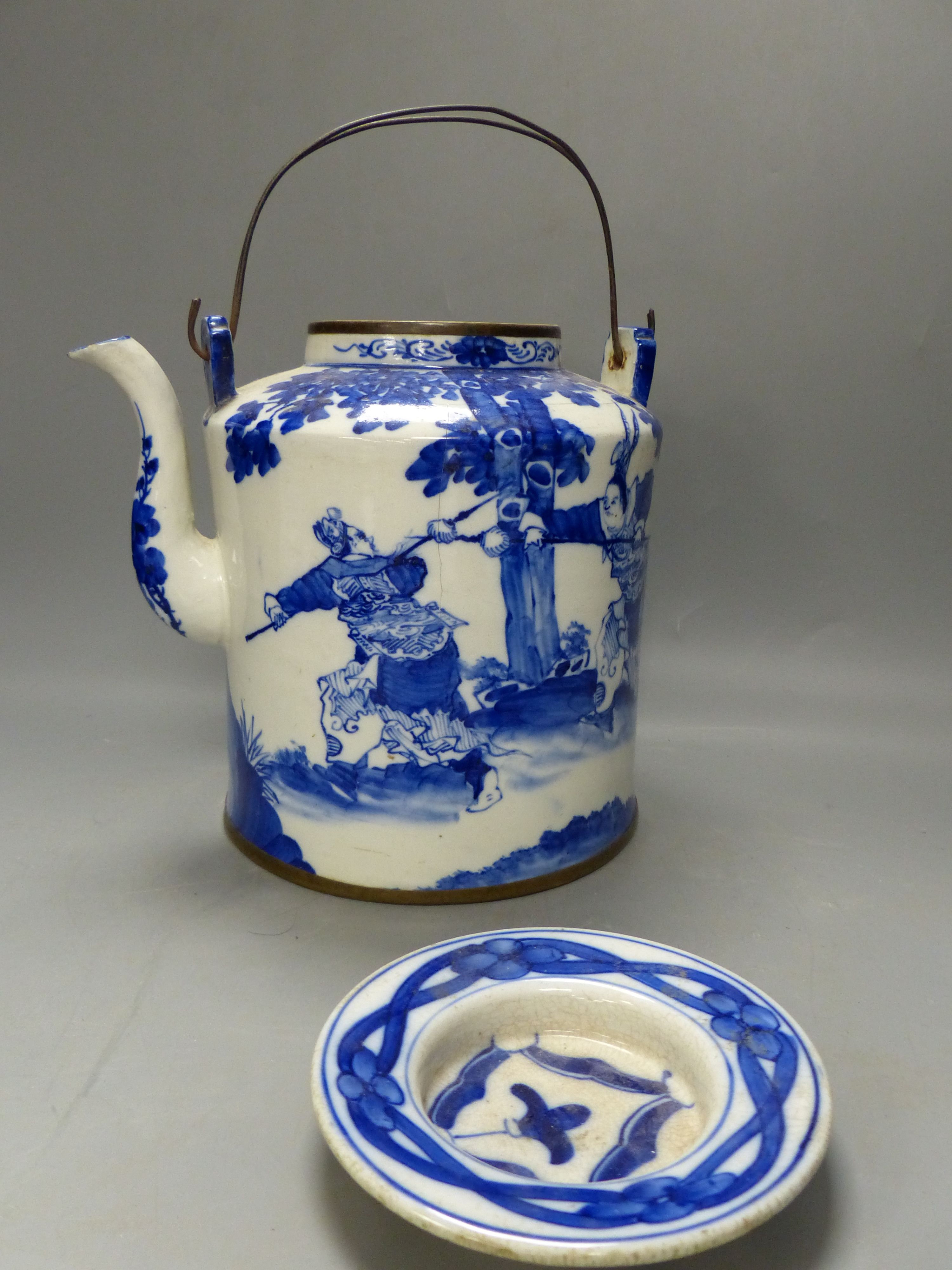 Five Chinese teapots, tallest 22cm